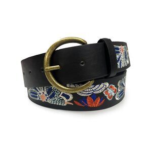 2921 Belts For Women Western Fashion Boho Embroidery Pu Leather Belt